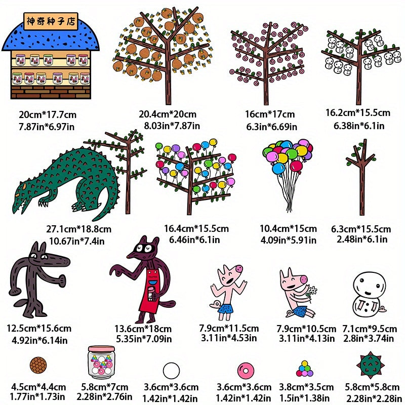 19pcs Magical Seed Shop Felt Set Storytelling Props for Home & Classroom