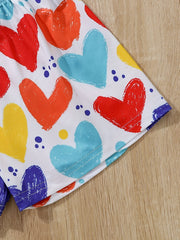 4pc Toddler Girls Animal & Heart Graphic Elastic Waist Sports Shorts