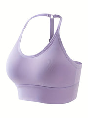 Seamless Halter Sports Bra Adjustable Yoga Fitness Bra