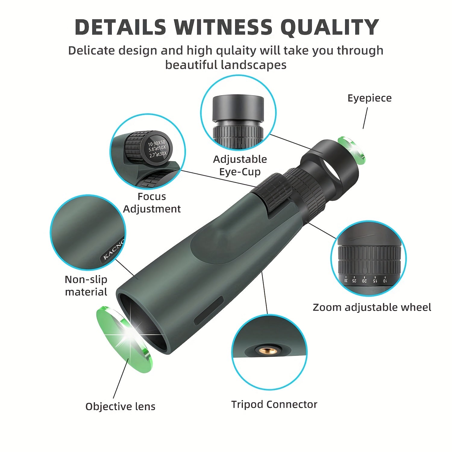 30x50 HD Monocular Telescope High Powered for Bird Watching Camping Hiking