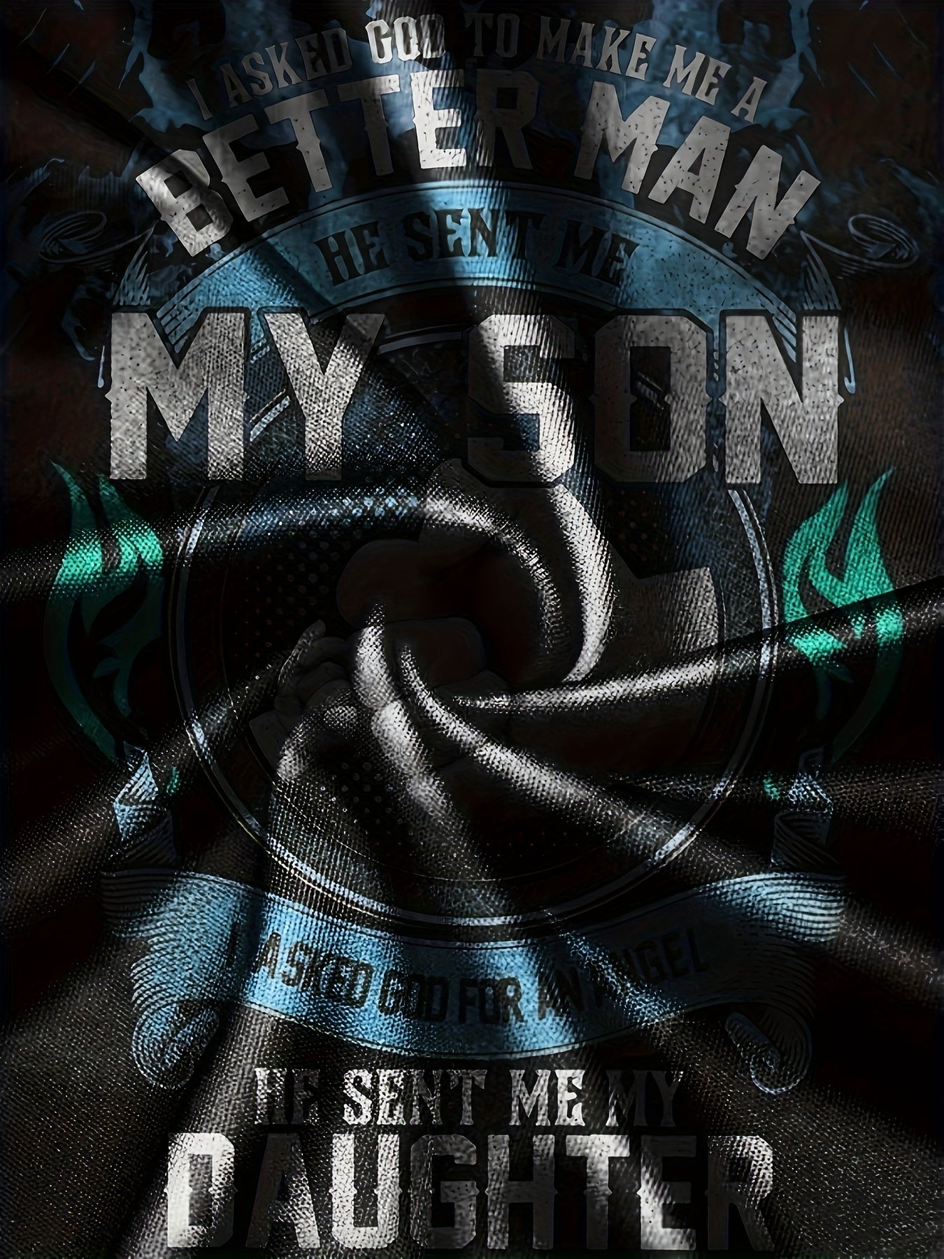 ''MY SON'' Fists Print Men's Long Sleeve Novelty T shirt Stylish Tees For Autumn