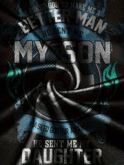 ''MY SON'' Fists Print Men's Long Sleeve Novelty T shirt Stylish Tees For Autumn