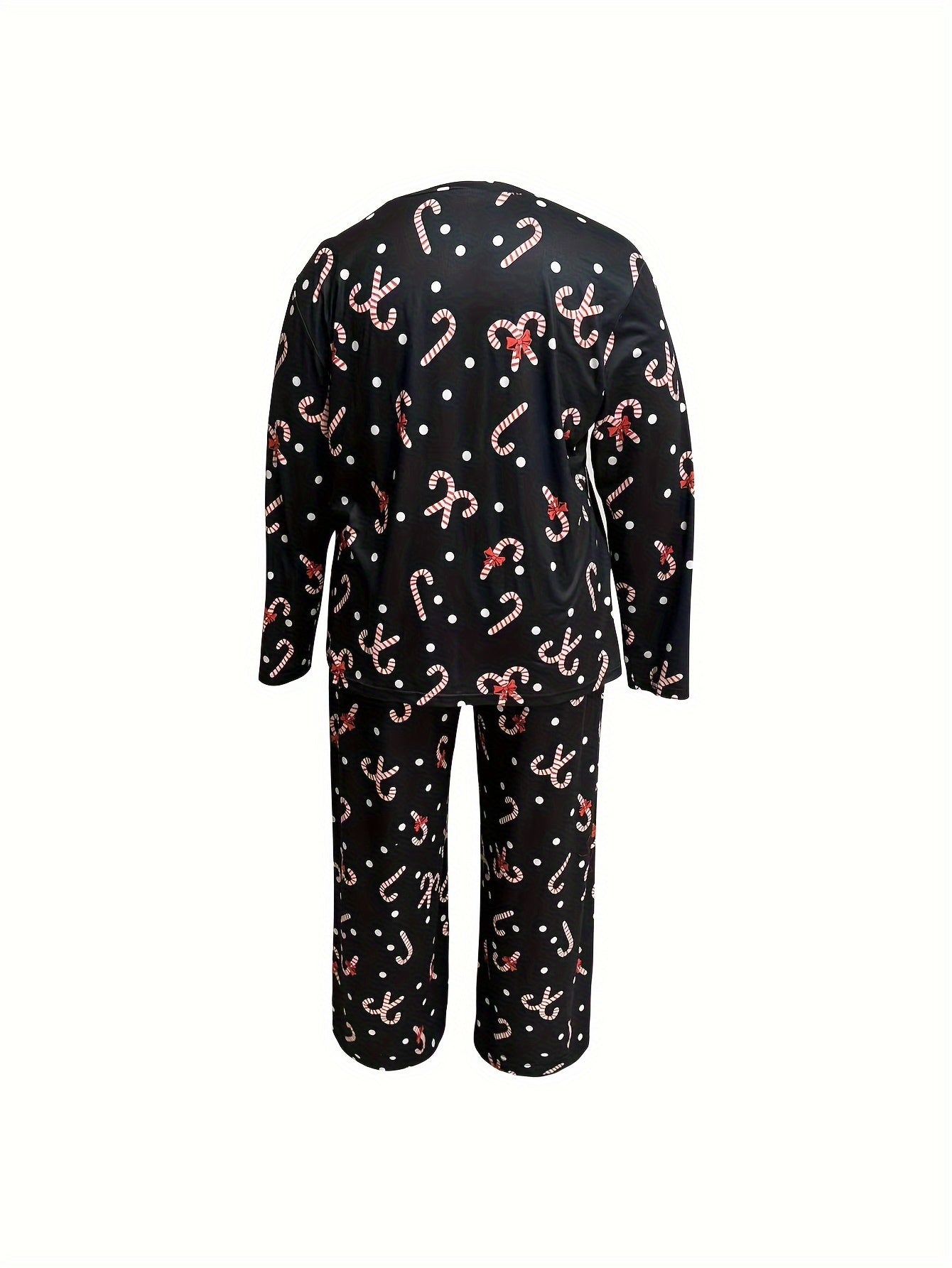 Xmas Lounge Set Women's Lollipop & Polka Dot Print Tee & Pants