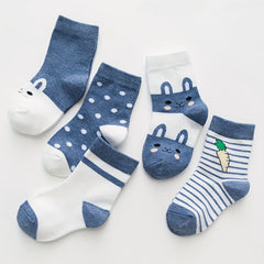 5 Pairs Baby Boys Bunny Socks for Infant Newborn Toddlers