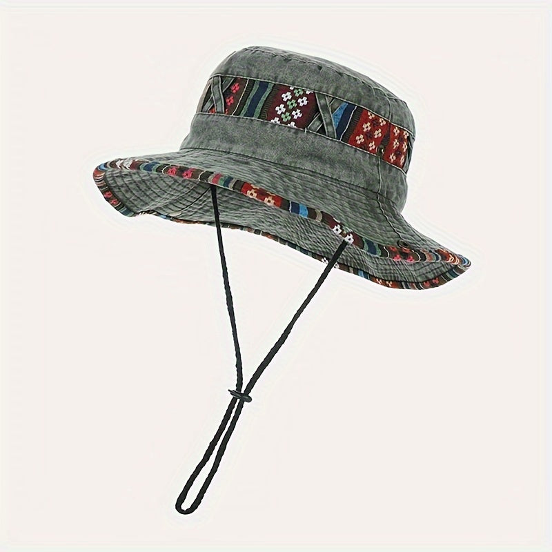 Wide Brim Bucket Hat Outdoor Sun Hat Vintage Hats