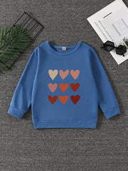 Girls' Hearts Graphic Sweatshirt Pullovers Long Sleeve Tops