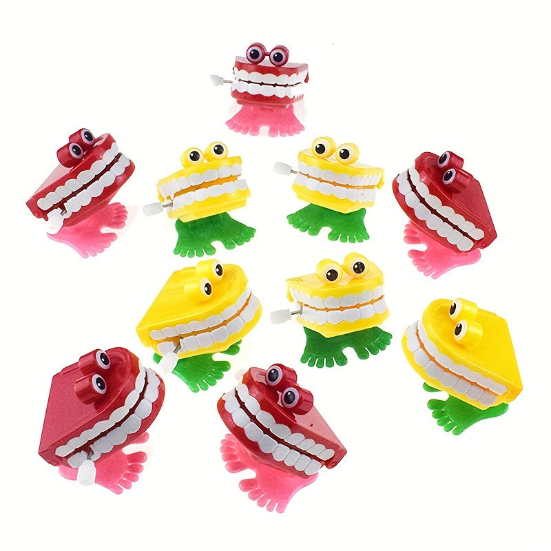 3Pcs Clockwork Jumping Teeth Toys with Eyes Christmas Children'S Toys