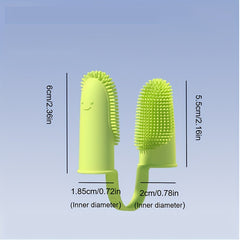 Double Finger Dog Toothbrush Pet Tooth Cleaning Finger Cover
