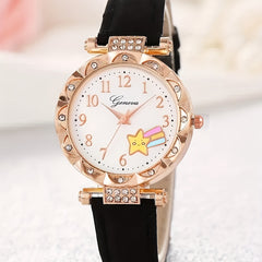 Cute Cartoon Watch & 4 Necklaces Set