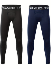TELALEO 2PCS Youth Compression Fitness Leggings Kids Tights