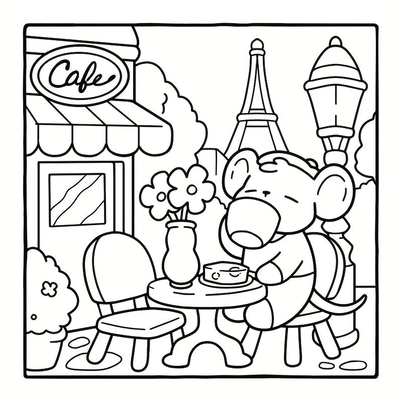Cozy Eras Coloring Book for Kids Yoga Pose Scenes with Adorable Animals
