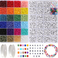 5000pcs 4mm Glass Rice Beads Letter Beads Set Seed Beads DIY Jewelry