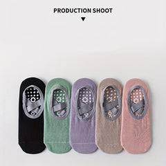 Women's Non Slip Yoga Socks Low Top Breathable Solid Color Practice Socks
