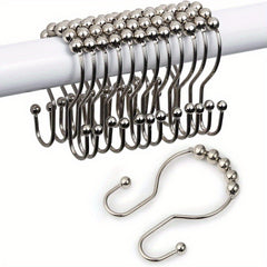 12pcs Shower Curtain Hooks Rust Resistant Shower Curtain Rings Anti Drop