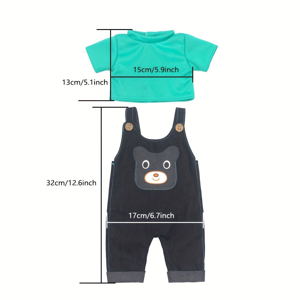 Green Doll Outfit Set for 43 Reborn Vinyl Dolls Hoodie & Pants