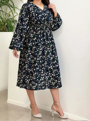 Ditsy Floral Lantern Sleeve Maxi Dress