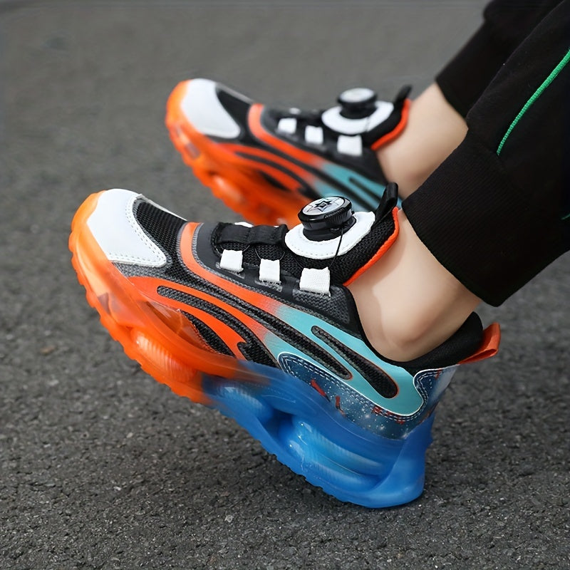 Boys Breathable Buckle Cushioning Sports Sneakers