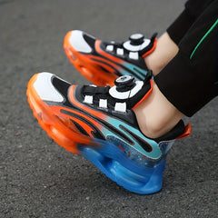 Boys Breathable Buckle Cushioning Sports Sneakers