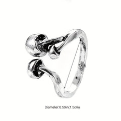Vintage Mushroom Ring Silver Plated Adjustable Jewelry