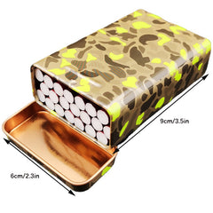 Metal Cigarette Box with 20 Incense Sticks, Integrated Portable Holder