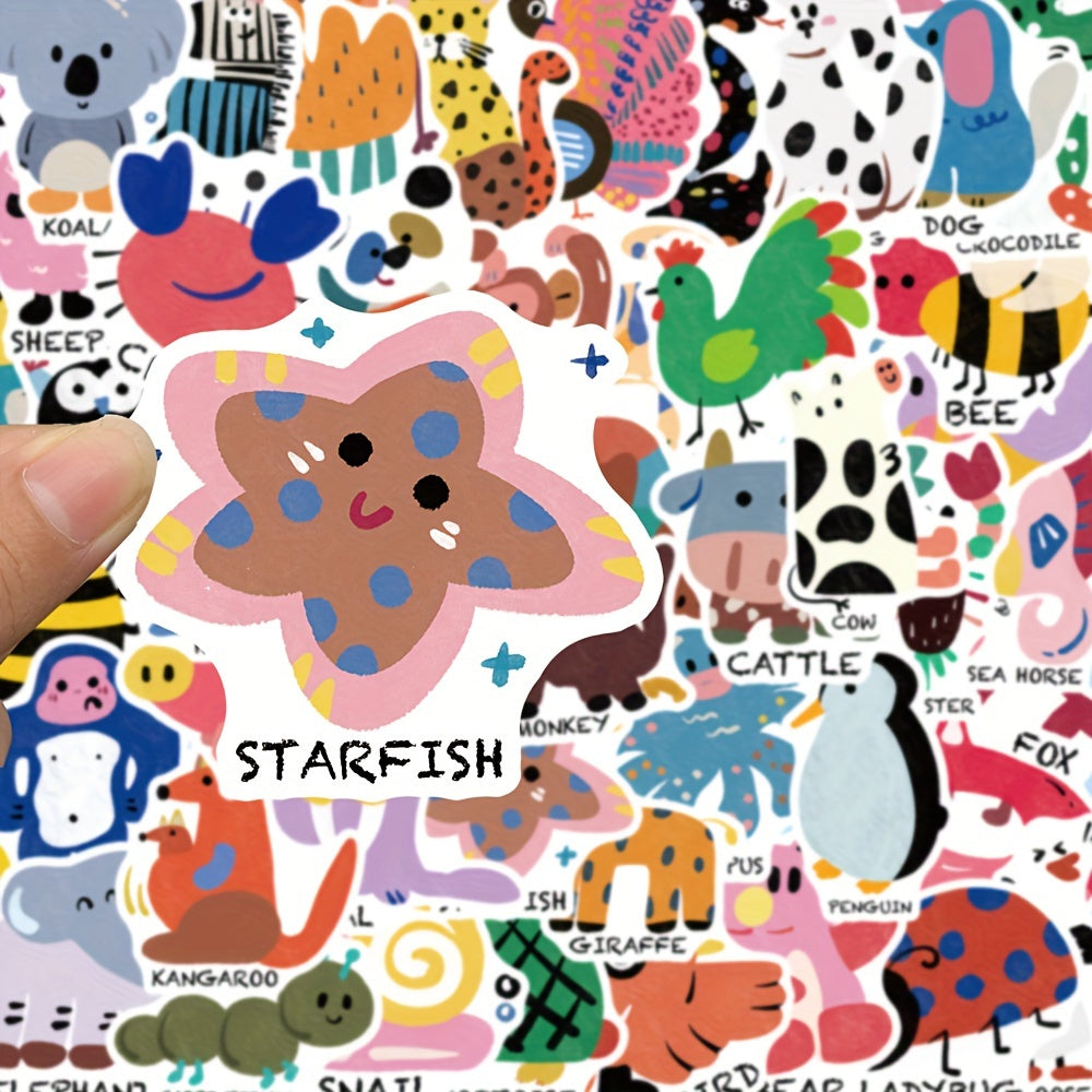 50pcs Cartoon Animal Puzzle Stickers Laptop Phone Water Cup Guitar Skat