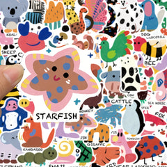 50pcs Cartoon Animal Puzzle Stickers Laptop Phone Water Cup Guitar Skat