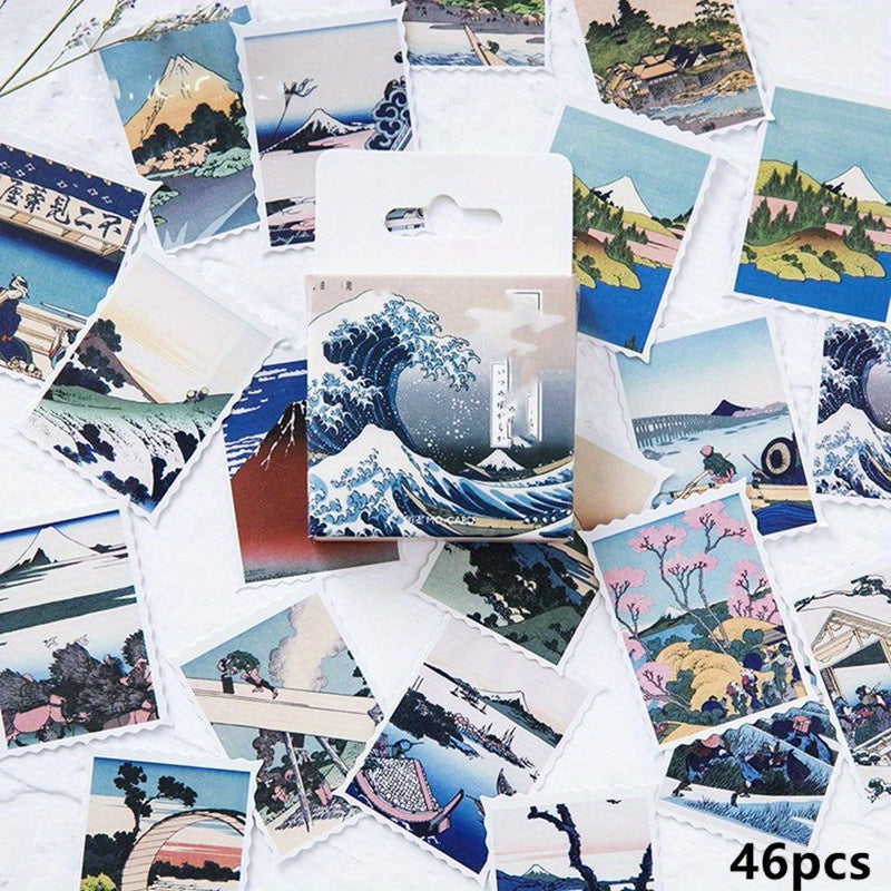 46pcs Ukiyo Pictures Stickers for Scrapbooking Albums DIY