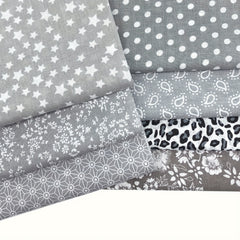 7pcs 49 78 49 Quilting Fabric Grey Fat Quarters Floral Craft Fabric Bundle