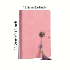 A5 Leather Loose Leaf Book with 200 Pages Tassel Pendant