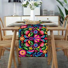 Printed Linen Polyester Table Runner 72in Hanukkah Kitchen Decor