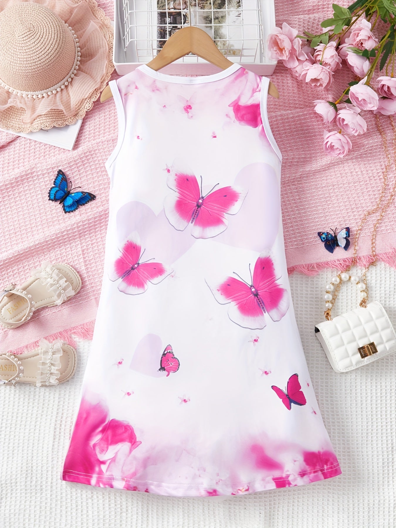 Unicorn Print Sleeveless Dress for Girls