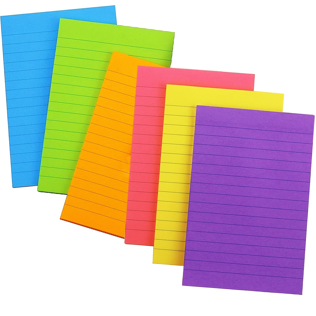 6pcs 10 4 6in Sticky Notes 50 Sheets Large Size Horizontal Lines 6 Colors