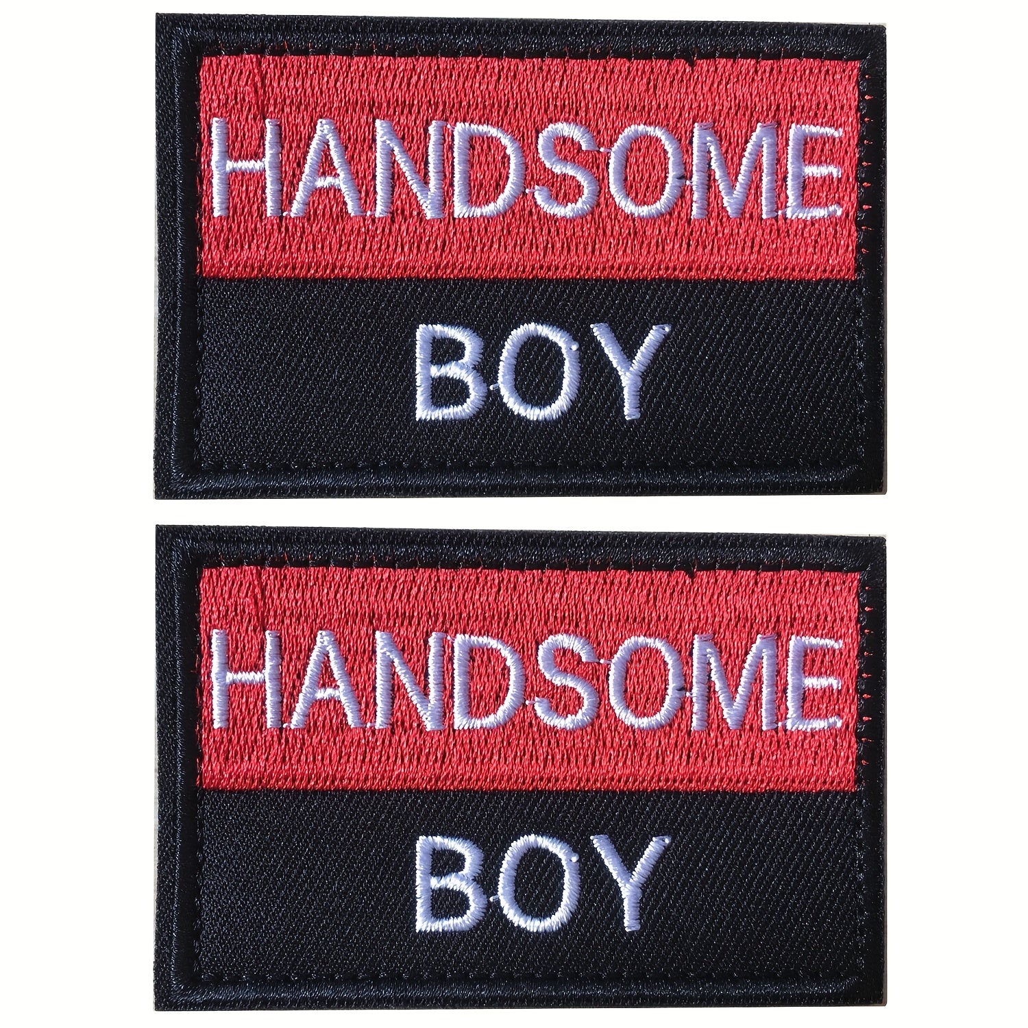 J CARP 2Pcs Dog Slogan Patches Embroidered Fastener Hook L
