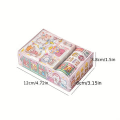 8pcs Japanese Cartoon Tape Sticker Set DIY Craft Decorative Material