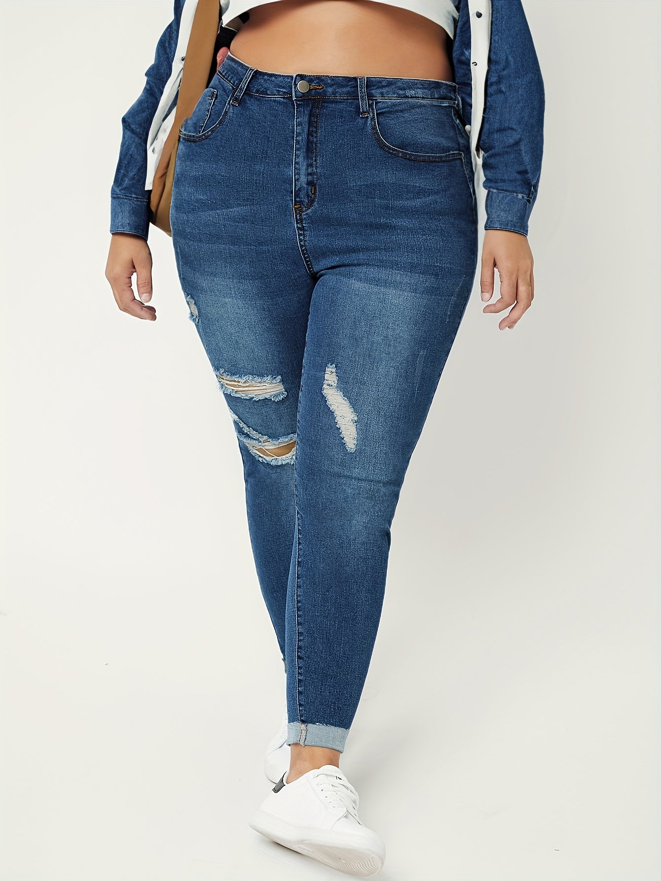 Ripped High Rise Skinny Jeans