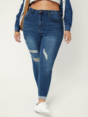Ripped High Rise Skinny Jeans