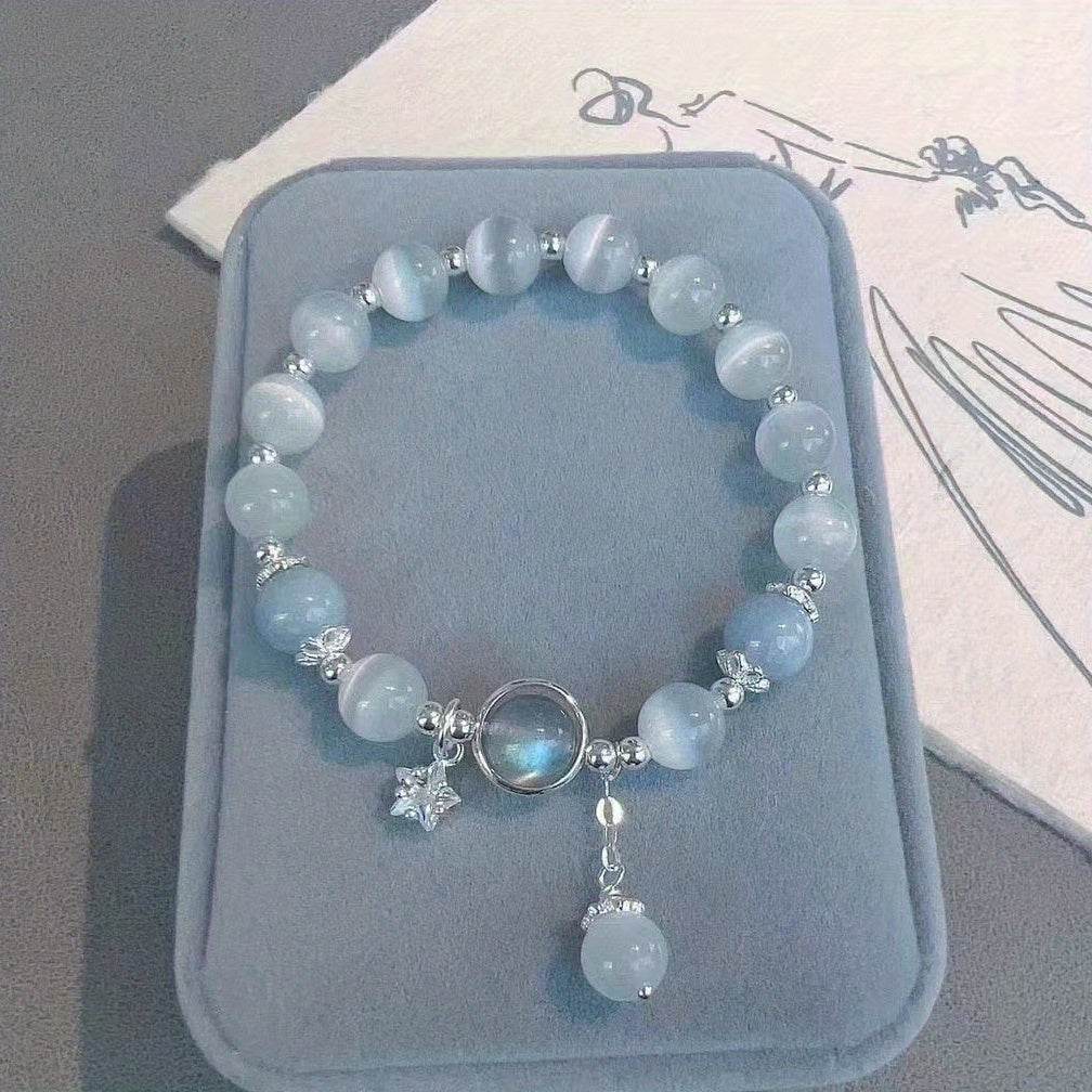 Opal Crystal Butterfly Bracelet Grey Moonlight Fairy Student Gift