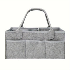 Grey Felt Cloth Mommy Basket Diaper Bag Storage Box
