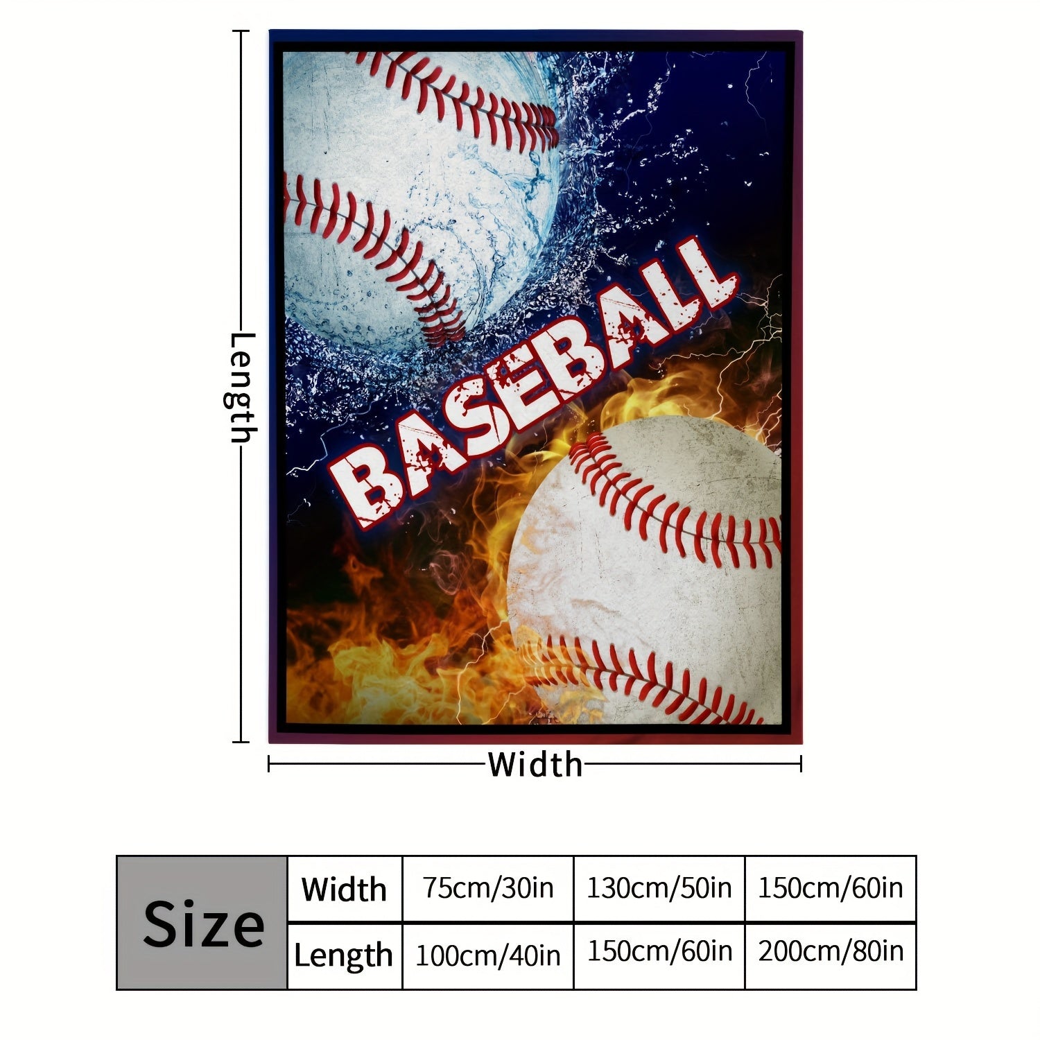 Baseball Pattern Throw Blanket Soft Fluffy Blanket for Couch Bed Home Decor