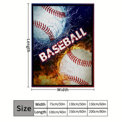 Baseball Pattern Throw Blanket Soft Fluffy Blanket for Couch Bed Home Decor