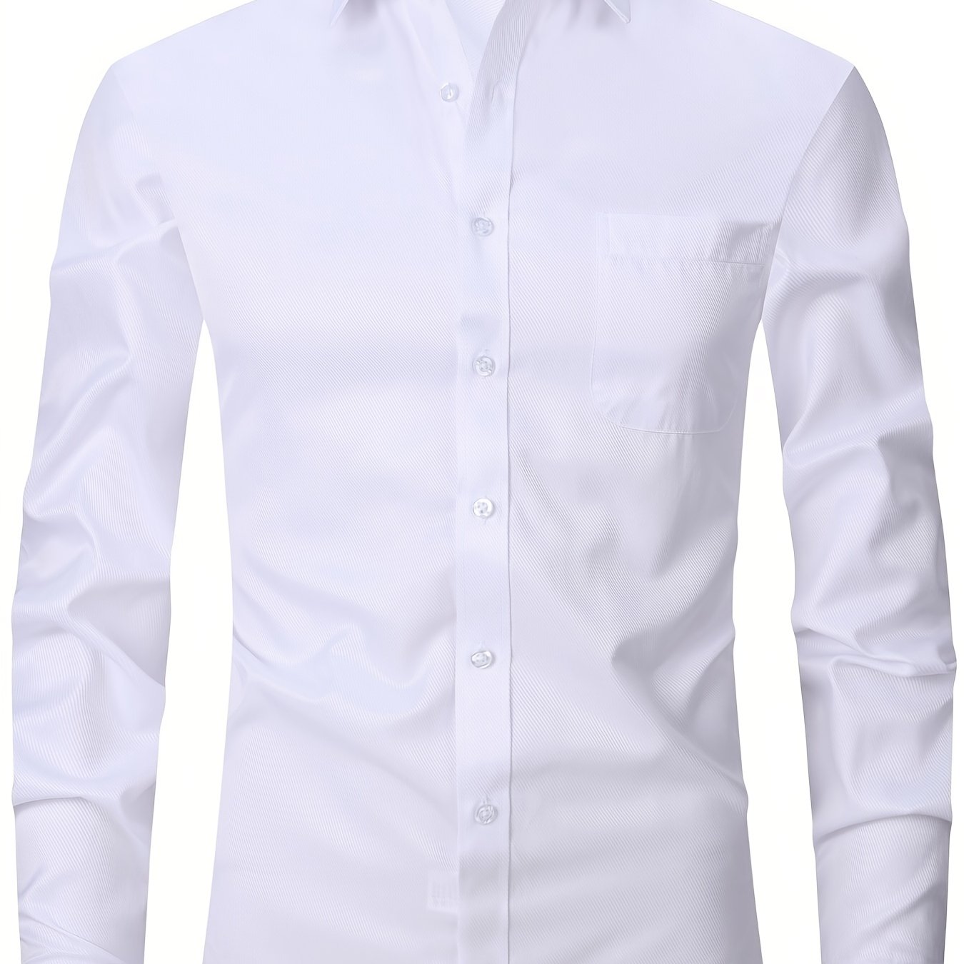 Men's Formal Cotton Button Up Shirt With Chest Pocket