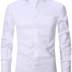 Men's Formal Cotton Button Up Shirt With Chest Pocket