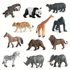 12 Plastic Small Forest Jungle Zoo Animals Kids Party Favors