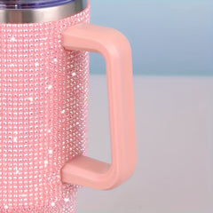 Glitter Tumbler Handle Lid Straw 40oz 304 Stainless Steel Tumbler