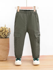 Boys Cotton Cargo Pants Loose Fit Casual Kids Clothes