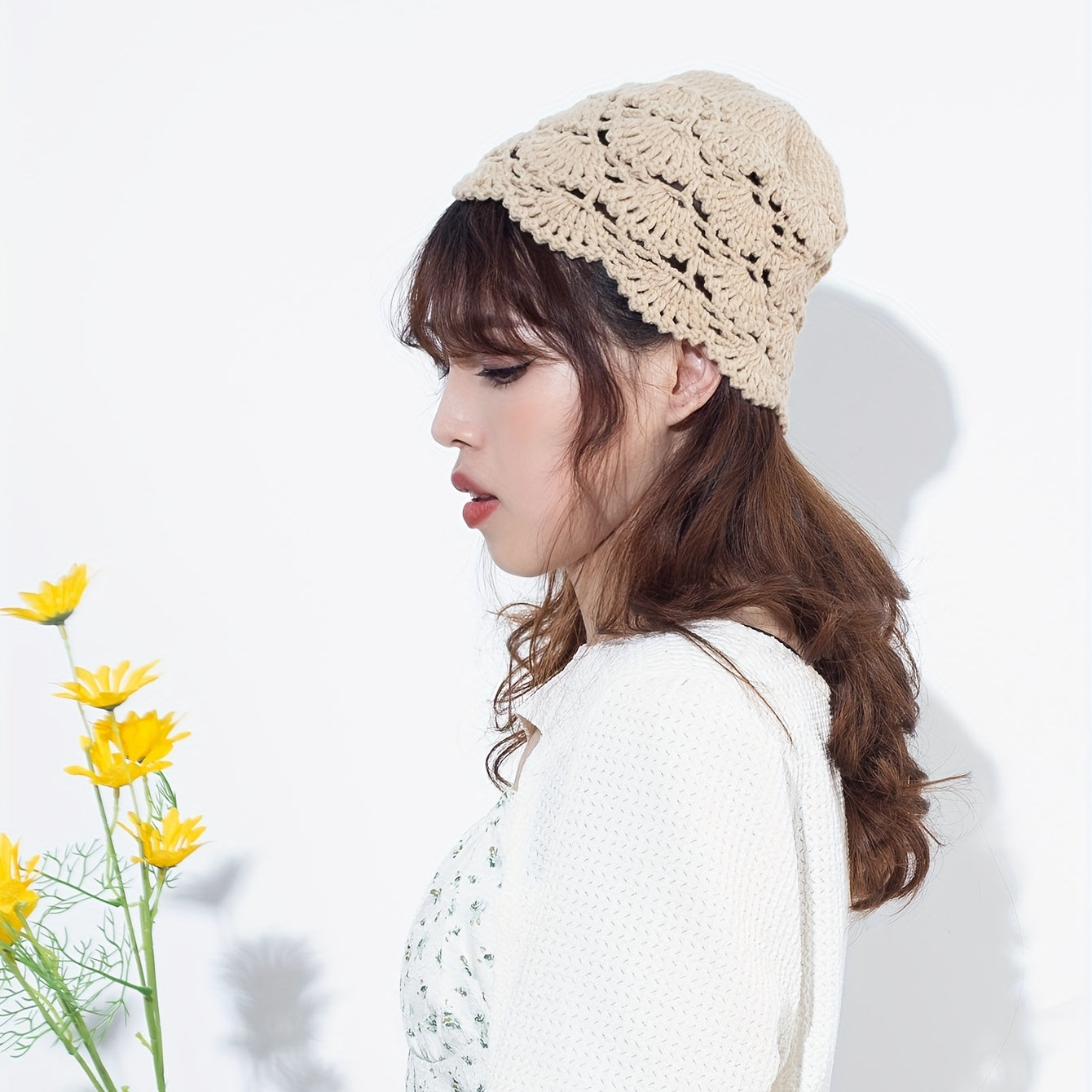 Classic Crochet Khaki Beanie Casual Elastic Knit Hat