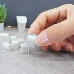 1:12 Scale Wall TP Holder with Roll & Accents for Dollhouse