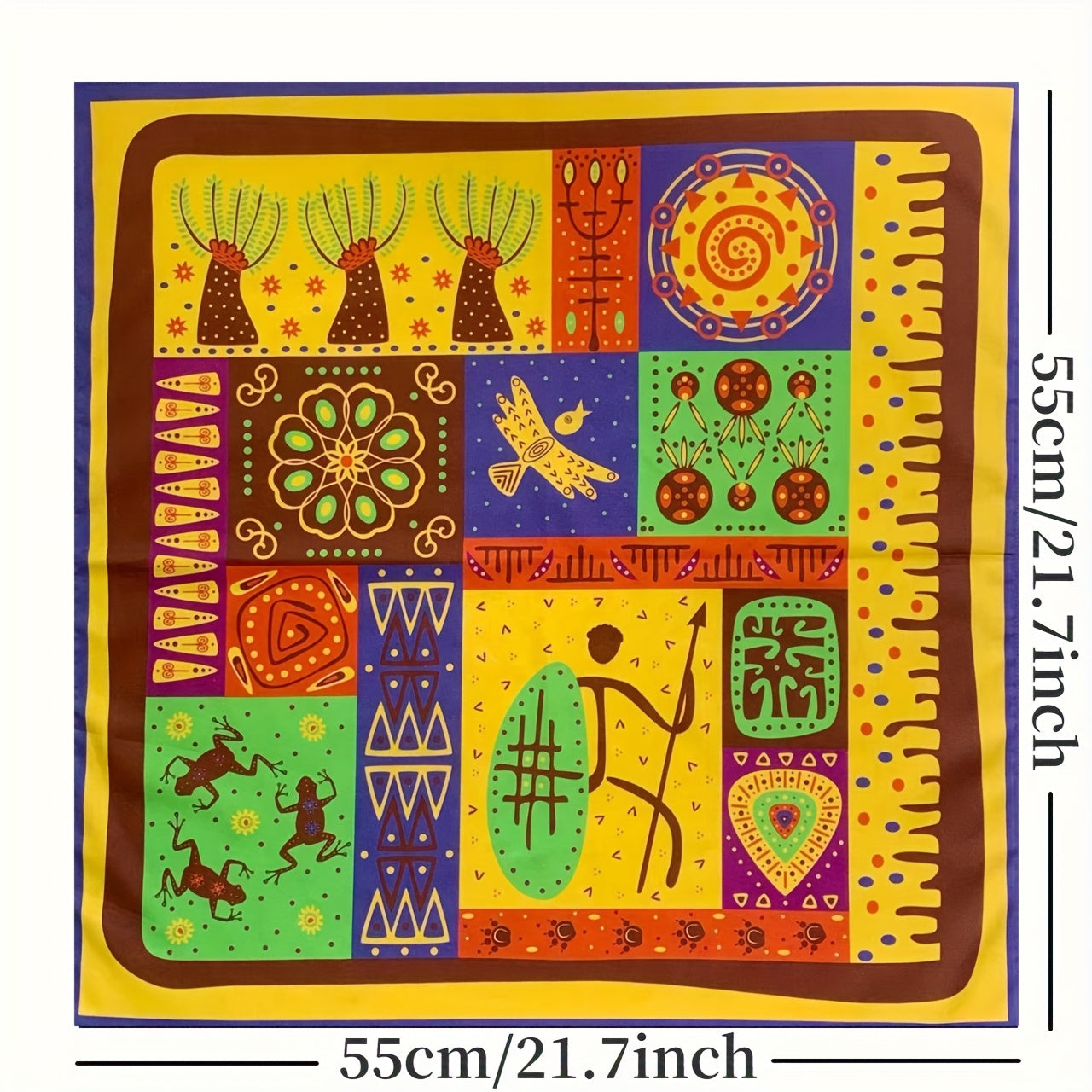 Soft African Tribal Headscarf Geometric Pattern Machine Washable for Halloween
