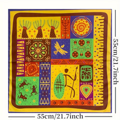 Soft African Tribal Headscarf Geometric Pattern Machine Washable for Halloween