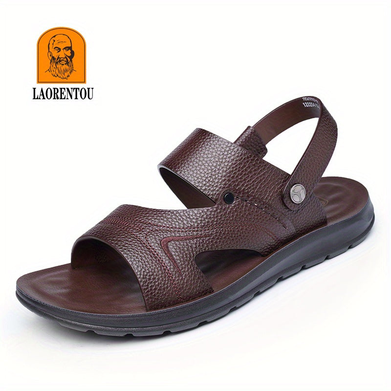 LAORENTOU Men's Leather Outdoor Sandals